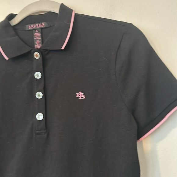 Lauren Ralph Lauren Black Polo Shirt S - Picture 2 of 6